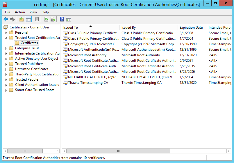 Windows 10 Root Certificate Update softob